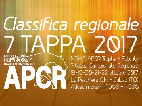Classifica regionale dopo la 7 tappa APCR 2017