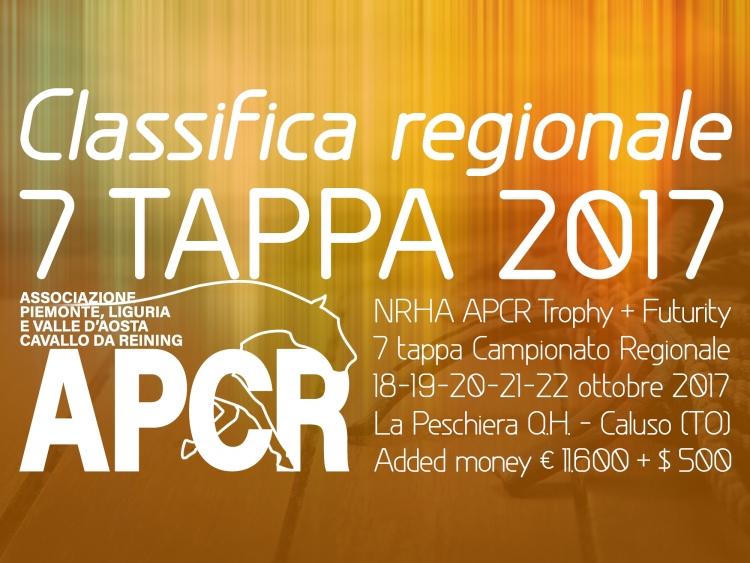 Classifica regionale dopo la 7 tappa APCR 2017